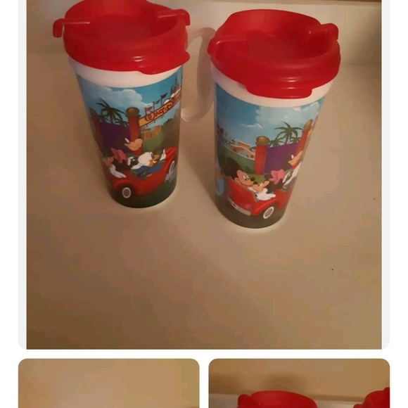 Whirley Drink Works 2 "Rapid Fill" Disney Travel Mug red covered 7'' tall - Picture 3 of 8